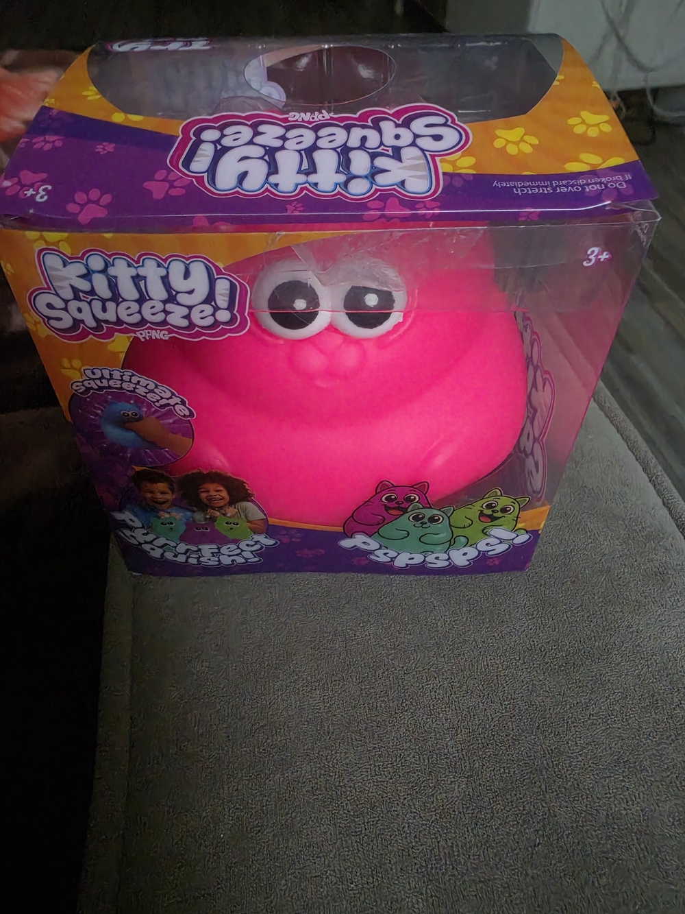 Squeeze Bright Pink Kitty Squeeze Plush Toy